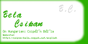 bela csipan business card